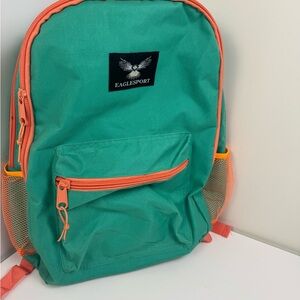 Vibrant‎ Green and Orange Backpack with Classic Design